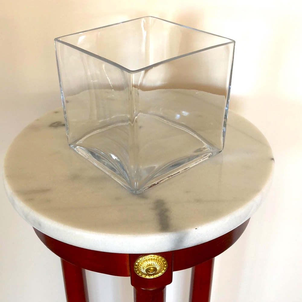 5x5” sturdy glass vase